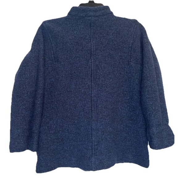 PURE JILL Women’s Blue Wool Blend Snap Front Coat Jacket Sz Petite Small - Picture 3 of 8